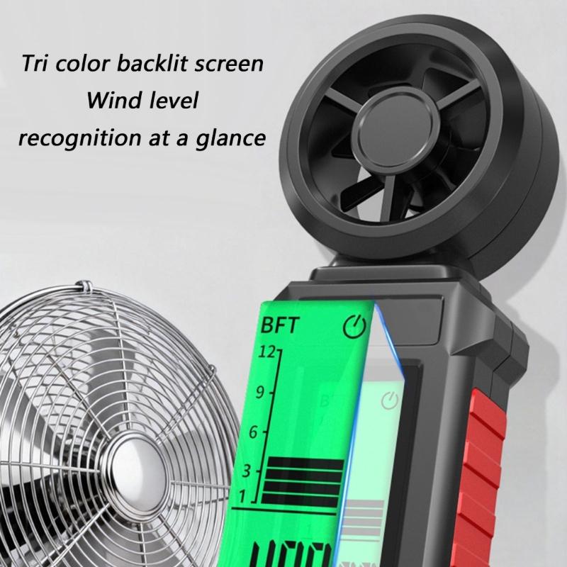 Professional Digital Wind Gauge Speed Tester Meter Anemometer With 3 Color Backlight For Accurate Wind Measurement