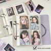 Kawaii 4 Grid Binder Kpop Po Card Collect Book Large Capacity Idol Po Album Pocards Holder Storage Book Stationery