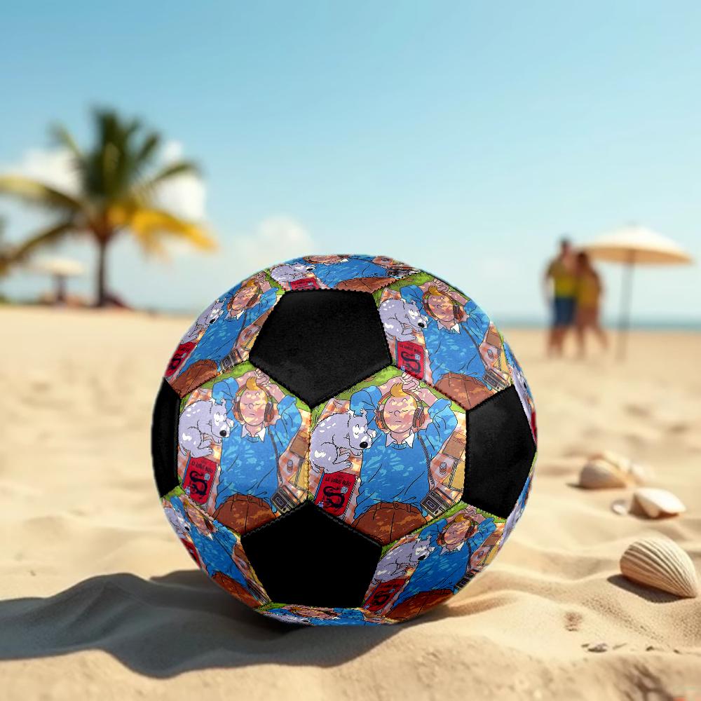 The Adventures of Tintin Theme Size 5 Soccer Ball, Suitable for Both Indoor and Outdoor Matches, a Gift Suitable for Everyone.