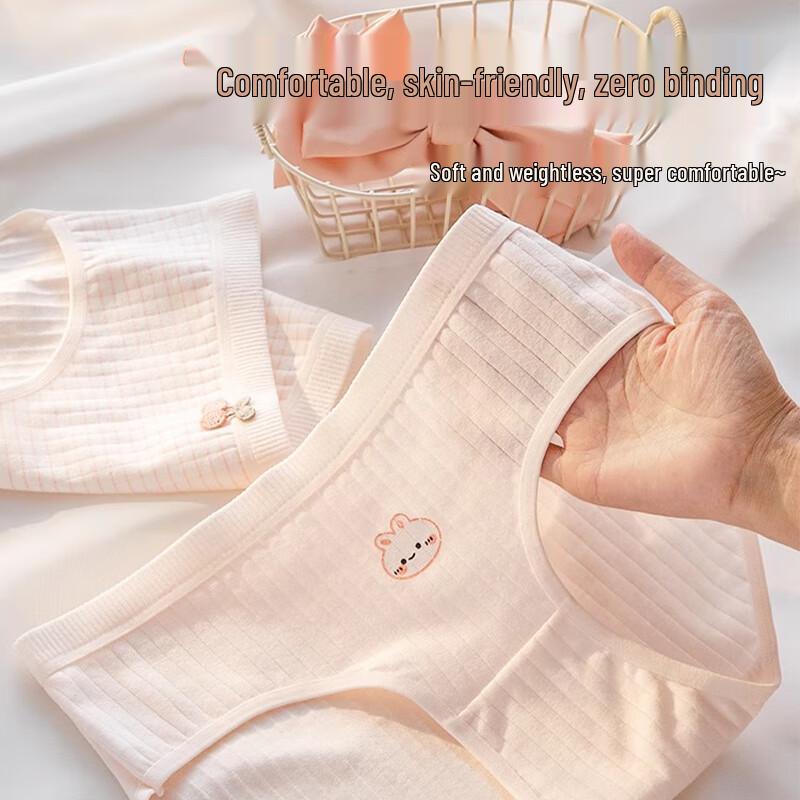 FitonTon Women's 7A Antibacterial Cotton Briefs 5-Pack