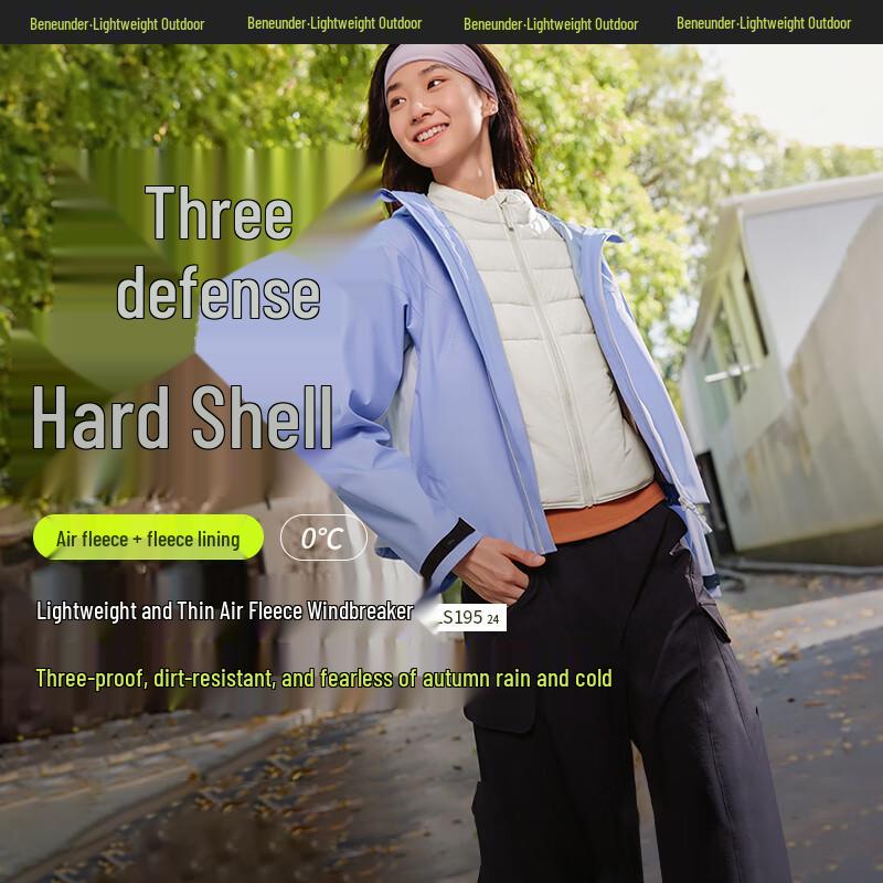 Jiaoxia Women's 3-in-1 Outdoor Windproof Jacket LS19524