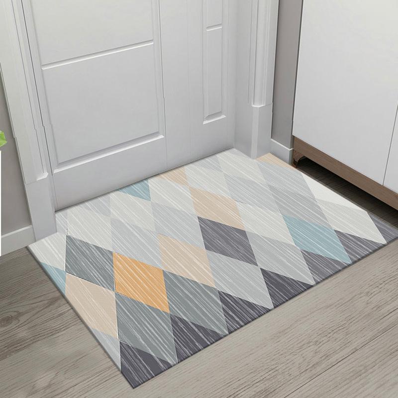 Nordic Wind Crystal Velvet Floor Mat Absorbent Non-slip Mat for Bathroom Door Household Dirty and Washable Door Mat