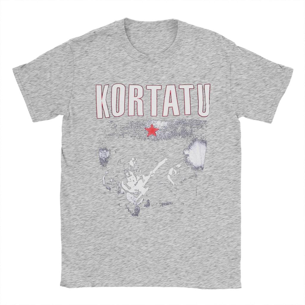 Hudební trička Kortatu pro muže Vtipná trička z čisté bavlny s kulatým výstřihem a krátkým rukávem Nadměrné topy