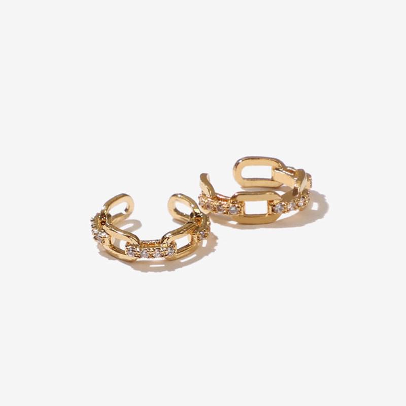 Elegant Pearl & Diamond Ear Clips - Double Layer, Silver Needle, Minimalist Studs for Women.