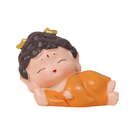 Mini Buddha Statue Resin Meditation Buddha GuanYin Sculpture Spiritual Chinese Home Decor for Office Desk Living Room