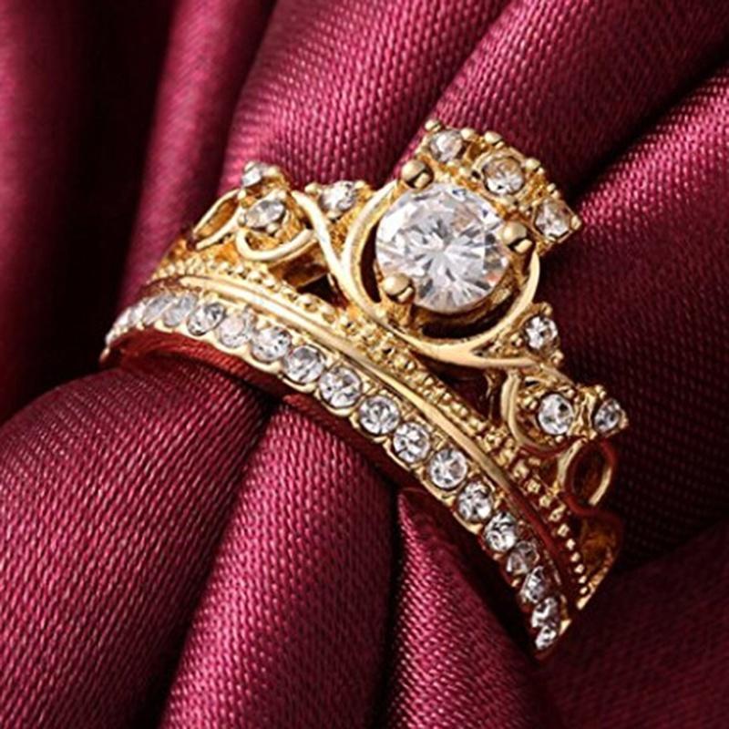 Buy Women's Fashion Princess Queen Crown Ring Design Wedding