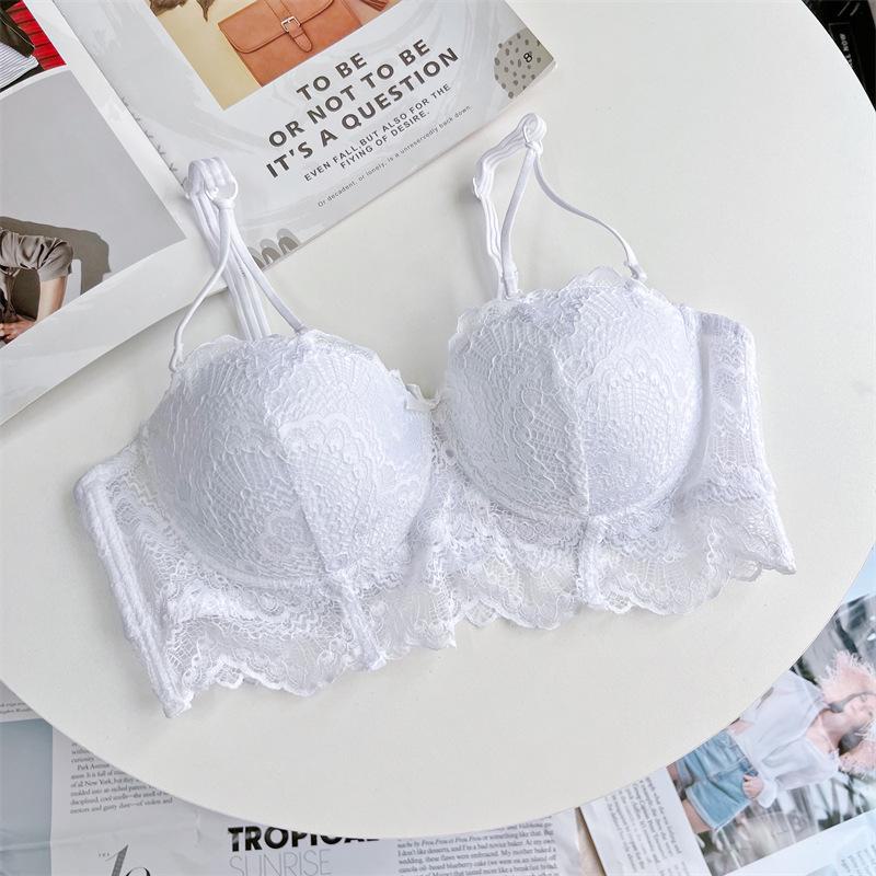 

Чистое Желание: Комплект кружевного регулируемого бюстгальтера большого размера 200 фунтов со съемными бретелями 34/75D белый