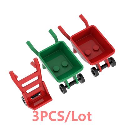 3PCS 98288 2496 Wheelbarrow Utensil Tool Building Blocks MOC Toys Kid Collection Souvenir Gift Pretend City