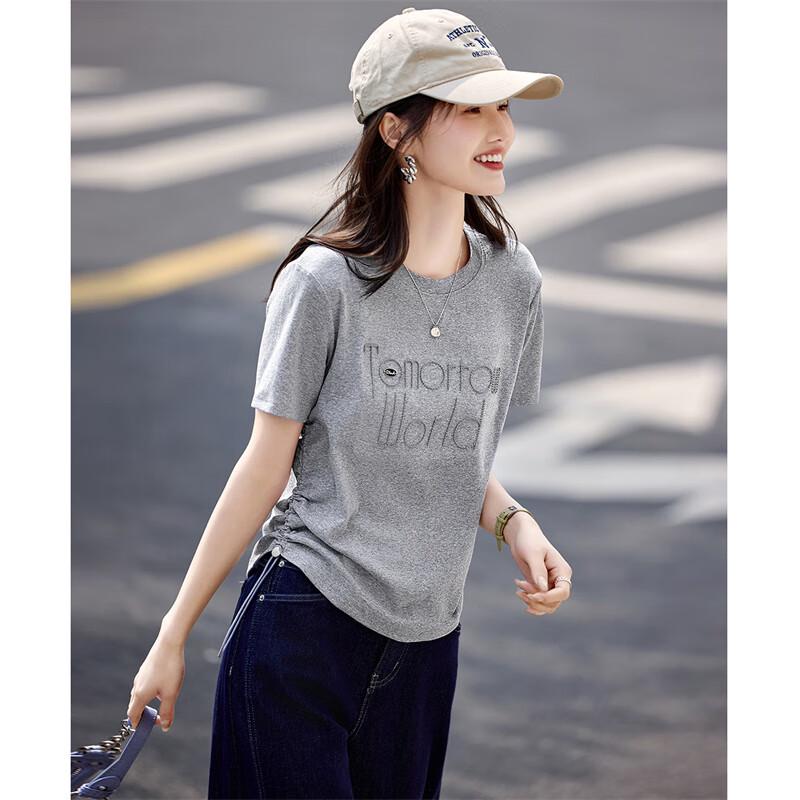 Women's Letter Jacquard Short Sleeve T-Shirt