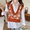 Jenter Kabelstrikk Topper Dame V-hals Strikket Genser Vest Ermeløs Pullover Topp