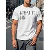 Men'S Casual Crew Neck T-Shirt, Gym GIN Short Sleeve Top, Slight Stretch, Regular Fit, Geometric Pattern, Summer Wear