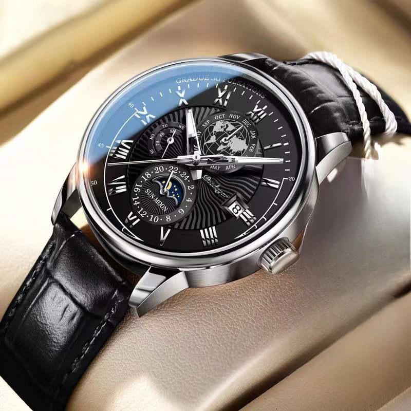 

Деловые ремешковые часы мужские кварцевые часы настоящие водонепроницаемые брендовые часы мужские часы