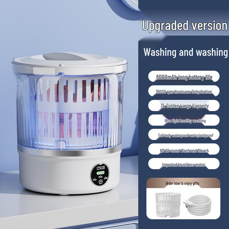 

Компактная портативная мини-стиральная машина и сушилка: Автоматическое решение для стирки носков в общежитии P-2 Washer