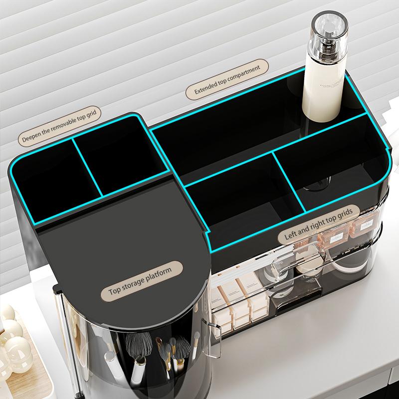 Cosmetic storage box desktop dressing table large capacity skin care products lipstick lotion drawer type dustproof storage rack