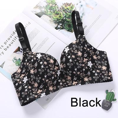 Women Lingerie Seamless Adjustable Bra Sexy Comfortable Nylon Flower Print One-Piece Underwear 1Pcs Breathable