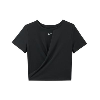 Dri-Fit Retro Solid Color Logo Graphic Crew Neck Short Sleeve Tee Women Tops Black DD4922-010
