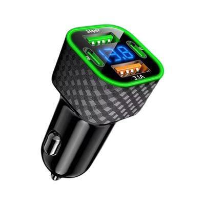 JMG-PD+QC3.0 380W USB C Car Phone Charger Dual PD USB Charger With Voltage Display Super Fast Charge Adapter