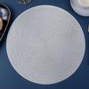 Round Hollow PVC Placemat Wind Coaster Insulated Dining Table Mat Non-Slip Bowl Mat Wheat Western-Style Placemat