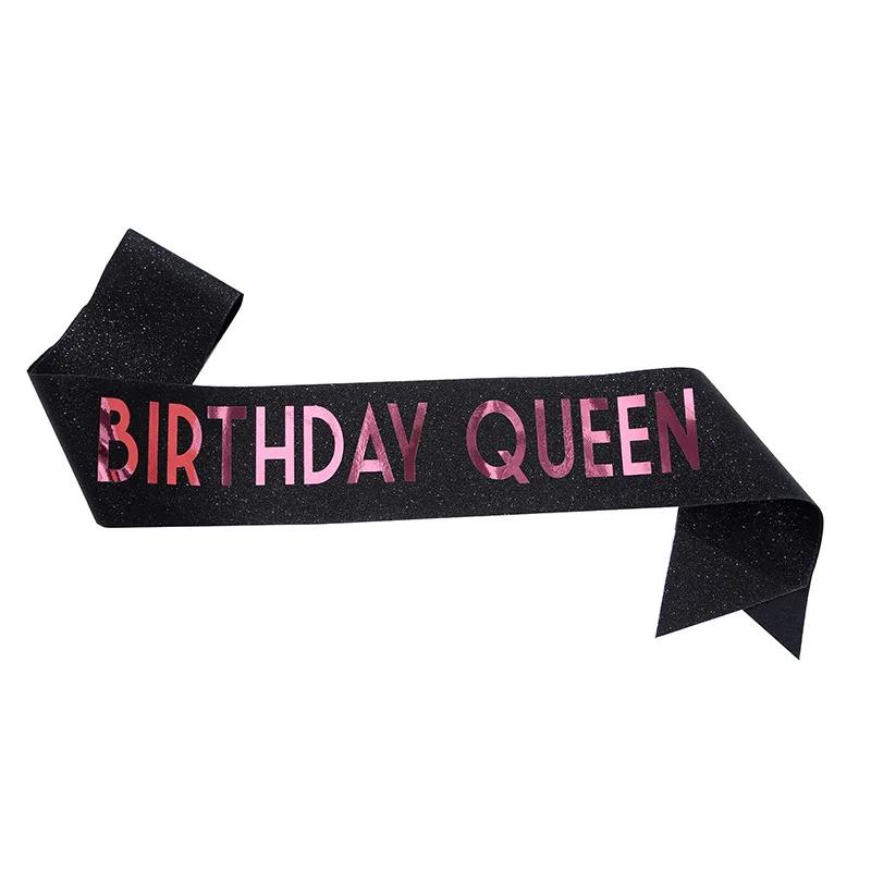 Happy Birthday Queen Girl Satin Sash 21 30 50 Birthday Sash Party Supplies Birthday Decoration Wedding Anniversary Decors