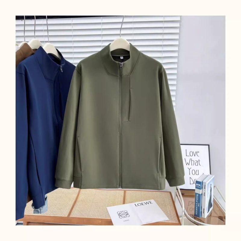 Export Original Lu Family New Arrival Italian Spring & Fall Stretch Zipped Stand Collar Jacket Outwear Fashion Casual Top Men and Women
