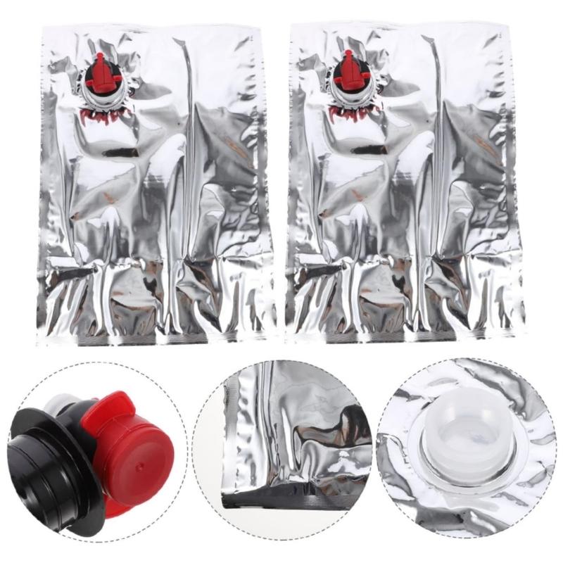 Pack of 10 Leak Proof Wine Bag 3L Capacity Wine Storage Bag Liquid Packaging Bag Suitable for Camping and Event Serving