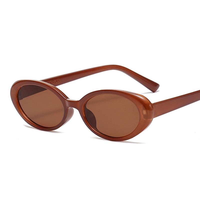 Oval Vintage Sunglasses Woman Brand Designer Retro Sun Glasses Female Small Frame Mirror Fashion Clear Black