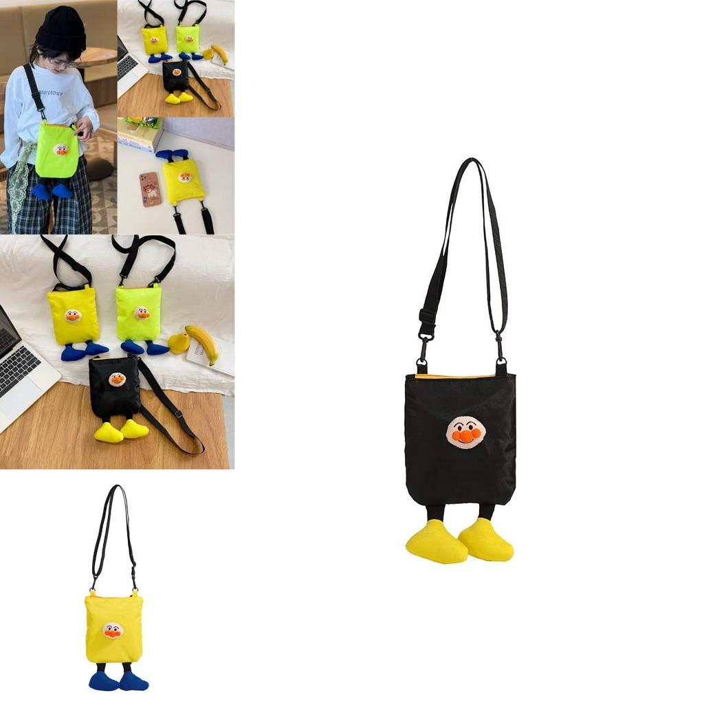 Cute Doll Decoration Solid Color Lightweight Children Crossbody Bag For Kindergarten Daily Use