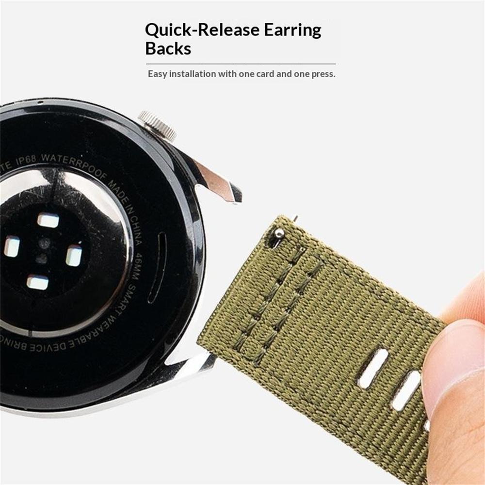 20mm Woven Nylon Watch Band For Huawei Watch GT 3 Pro 43mm Pin Buckle Strap