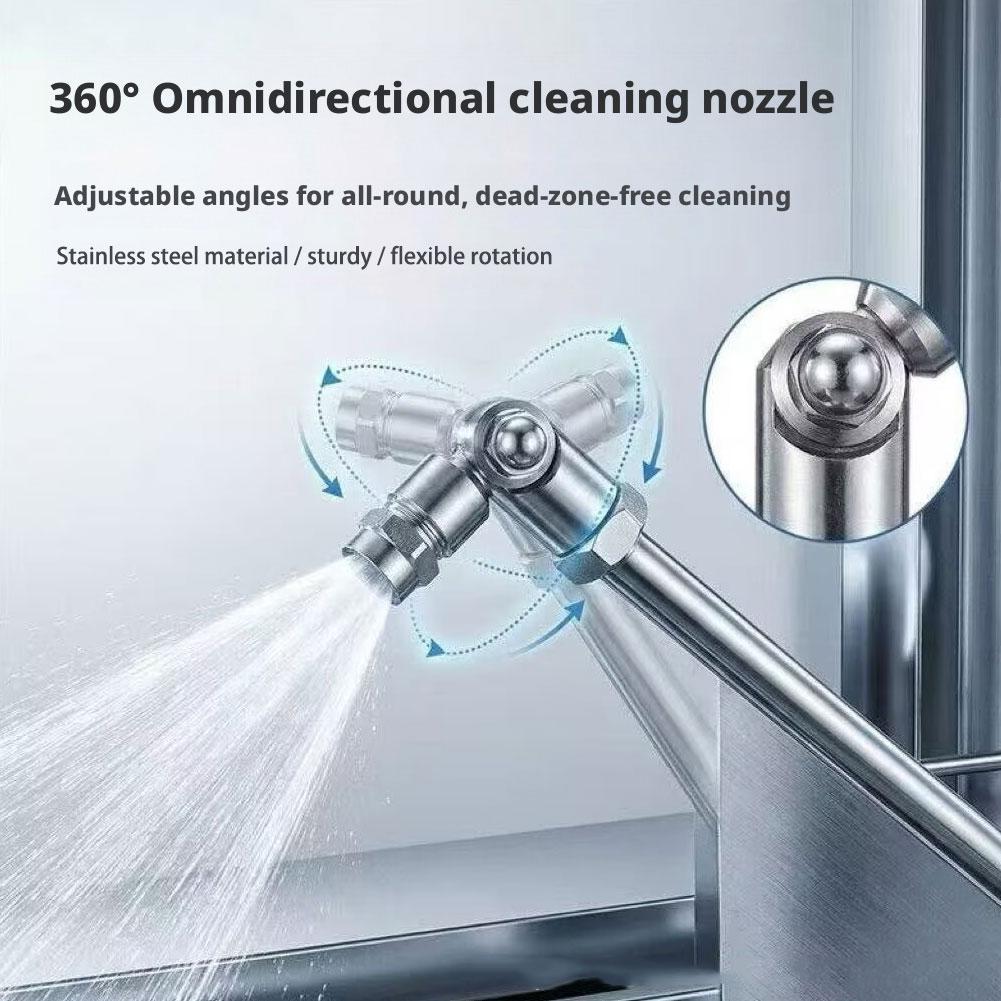 High Pressure Car Wash Gun with 1/4 Quick Plug, Rotating Spray Nozzle Extension Pole for Car Air Conditioner Coil Cleaning