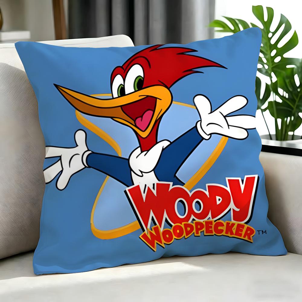 Cartoon Woody Woodpecker Cushion Cover Cushion Cover Set 4Pcs 50x50 45x45 40x40 Pillowcase Decorative Sofa Home Decor