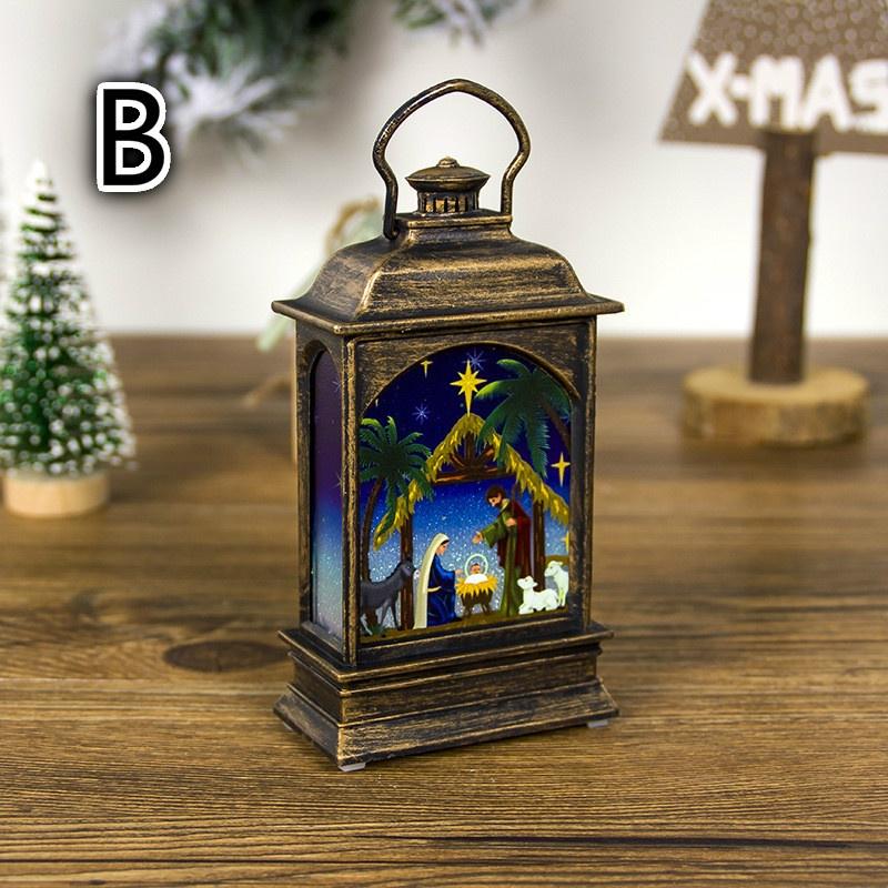 Christmas Decorations Painted Portable Christmas Lights Creative Christmas Small Lights Decorations