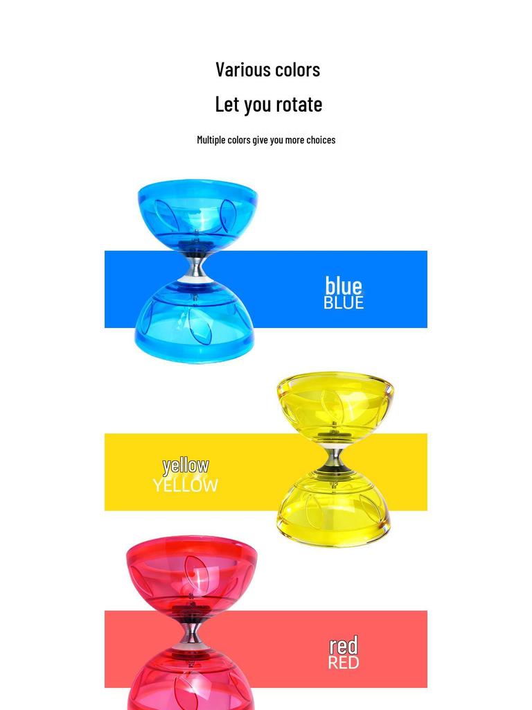 Beginner Student Diabolo Set with Three/Five-Bearing, Bell & Luminous Double-Head