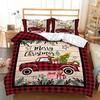 Christmas Series Quilt Cover Pillowcase Digital Printing Three-Piece Set, Bedding