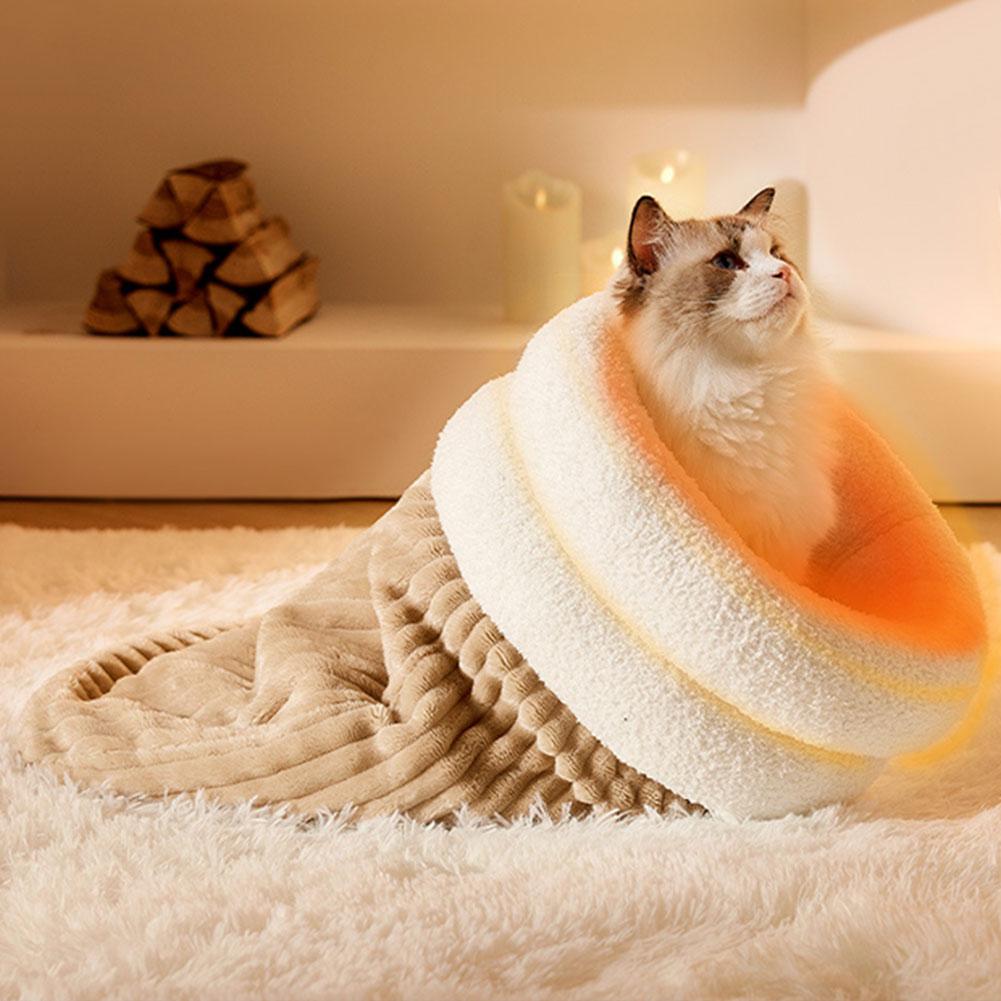 Comfortable Cat Sleeping Bag Soft Cat Bed Warm Closed Cat Bed Funny Tunnel Pet Nest Lovely Nest for Cats 5-8kg Pet Supplies