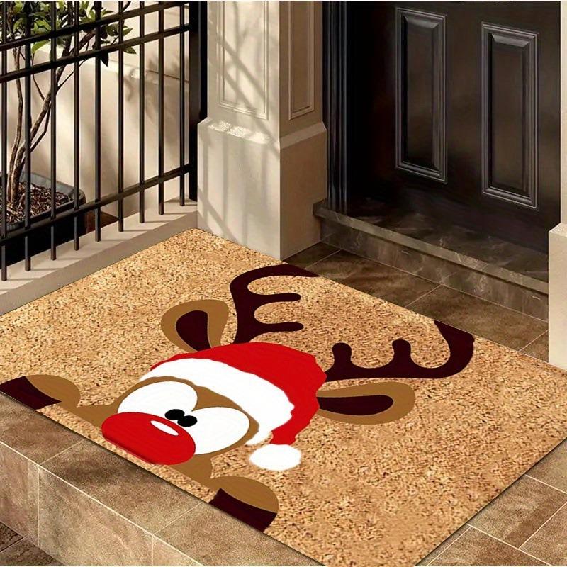 

Christmas Cartoon Reindeer Pattern New Entrance Floor Mat Bathroom Absorbent Foot Door Mat Entrance Door Mat Decoration 40cm x 60cm