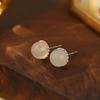 Banyan Tree S925 Silver Chinese Agate Earrings – Retro, Elegant, and Simple Design for Women