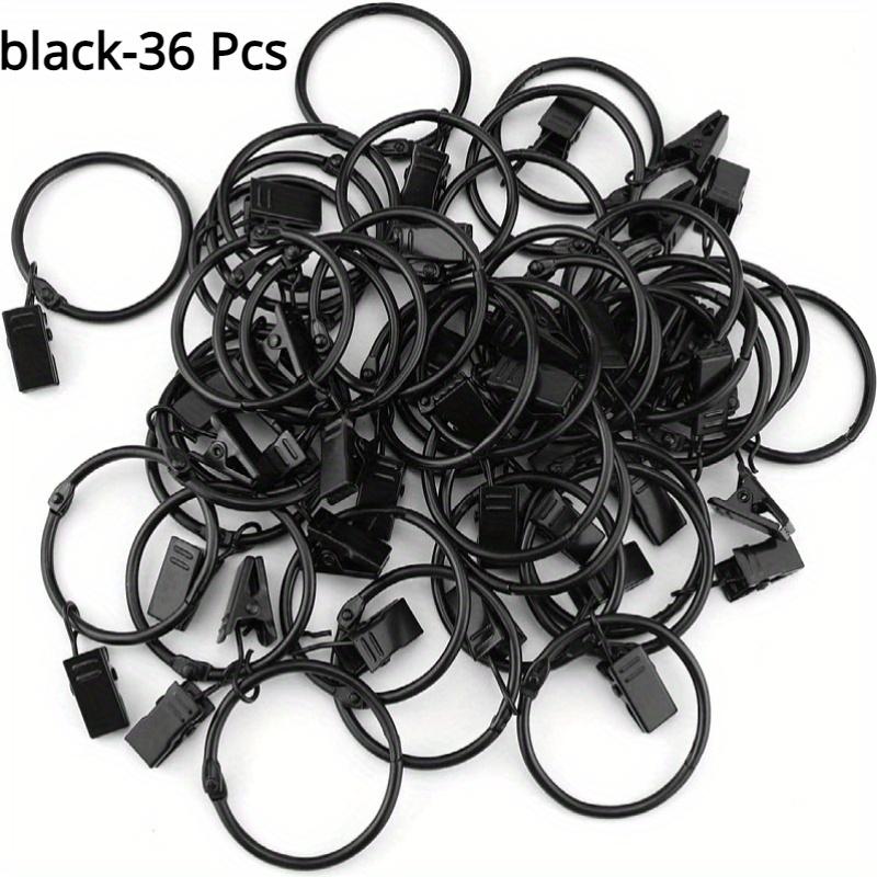 

12/36/40 шт. кольцо для штор с зажимом, зажим для штор с кольцом, вешалка для штор, кольцо диаметром 33 мм/1,26 дюйма, встроенный карниз, винтажный черный 36pcs