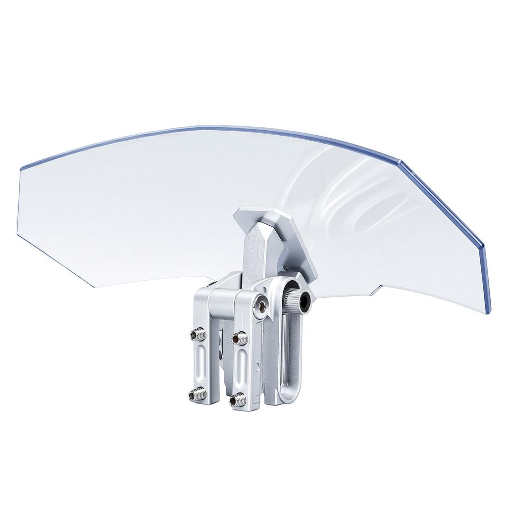 Windshield Extension Spoiler Clip Adjustable Universal Clip On Windscreen Wind Deflector with Silver Bracket for