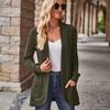 2025 Spring/Autumn Solid Color Ribbed Knit Cardigan Jacket