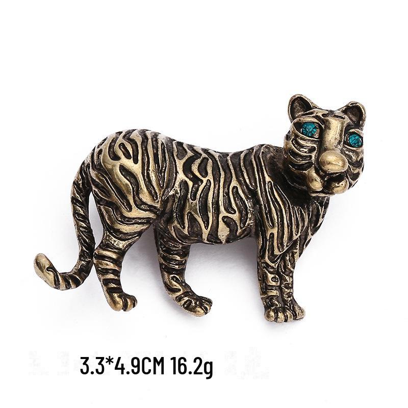 Retro Brošňa Tiger a Leopard - Kreatívny Zliatinový Odznak na Ozdobu Košele