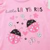 2025 Summer Girls' Cartoon Print Cotton T-shirt - Round Neck Sportswear Top