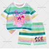 KPop Demon Hunters Children Short Sleeve Shorts Set Fashion Summer Kid Clothes Boy Baby Cotton Tee Pant Outfits Girl Tracksuits