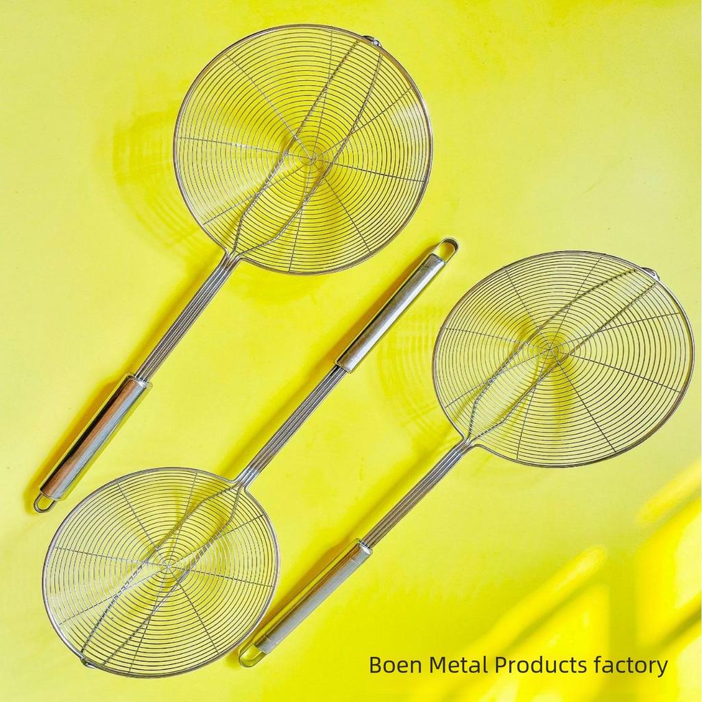 Sticlă din oțel inoxidabil pentru găluște și tăiței - strecurătoare de bucătărie cu cârlig dublu prăjită