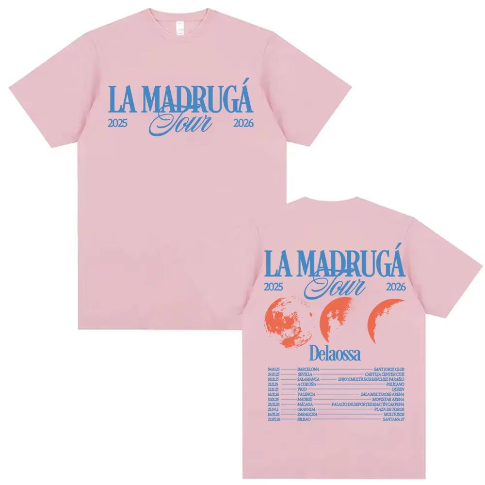 Rapper Delaossa La Madruga Tour 2026 T Shirt Men Clothing Harajuku Hip Hop Street Tshirts Casual pure Cotton Short Sleeve Top