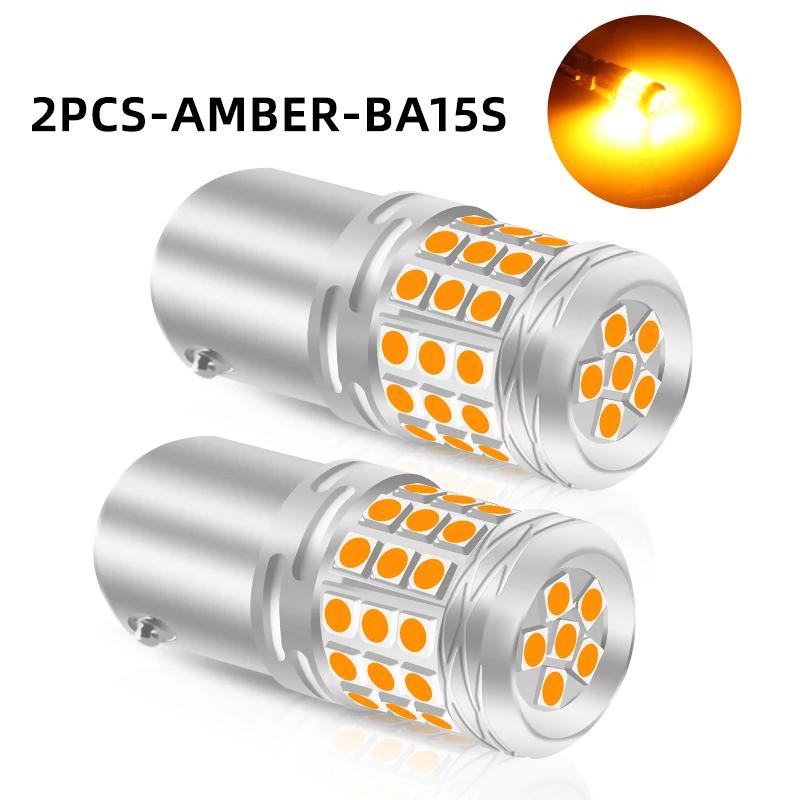 

2pcs 1156 BA15S P21W BAU15S PY21W T20 7440 W21W 3157 1157 P21/5W W21/5W LED Bulbs 42smd Led 95% CanBus Lamp Turn Signal Light