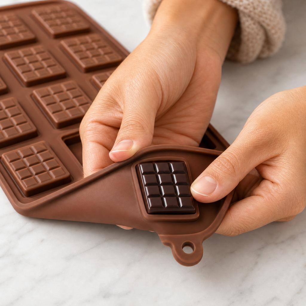 Food Grade Silicone Chocolate Mold Rectangle Bar Shape Flexible Non-Stick Baking Mold for Cake Candy Cookie DIY Kitchen Tool
