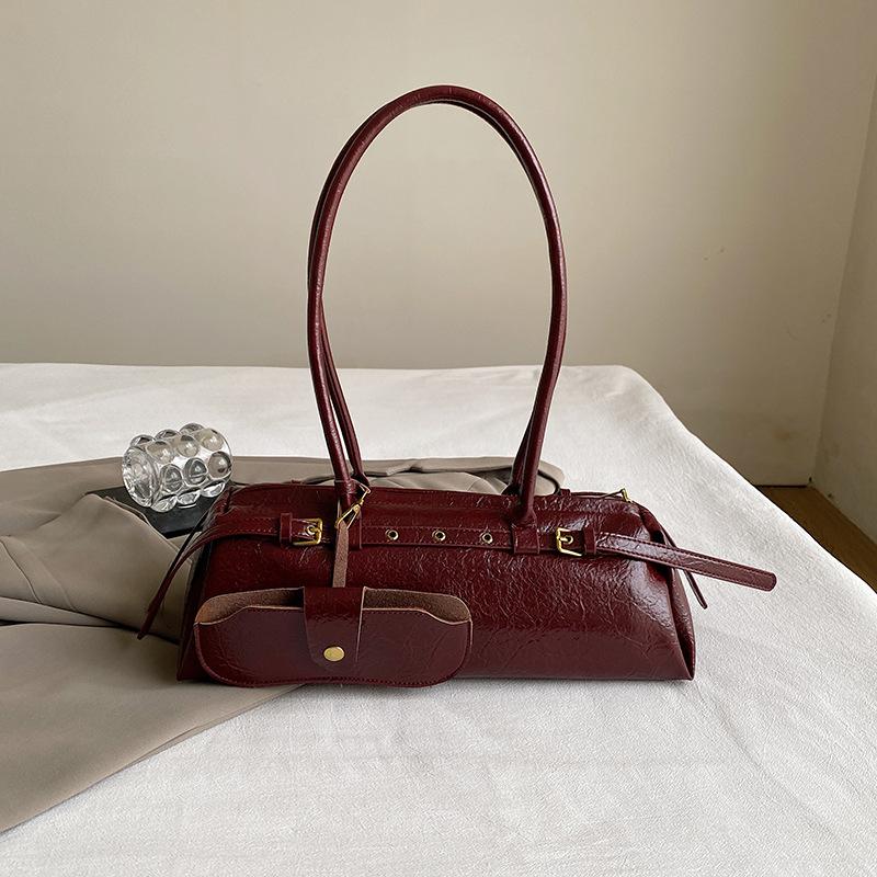 

Ретро Нишевая Одноплечевая Сумка-подмышка Сумка-подушка Простая и Вместительная Сумка для Поездок бордовый