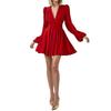 2026 Spring Elegant French V-Neck Waist-Cinched Dress for Women