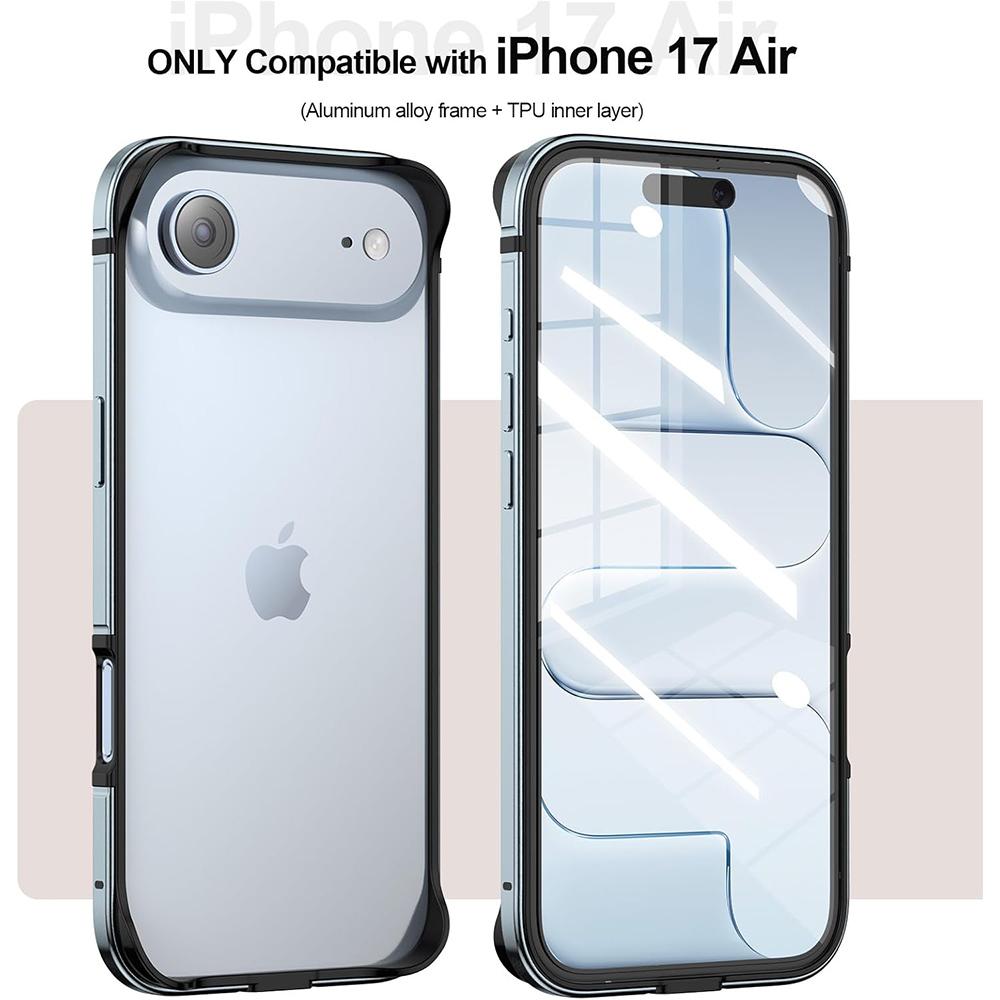 

Оригінальний Колір Металевий Алюмінієвий Бампер Корпус Чохла для IPhone Air 17 Pro Max Ударостійкий Ультратонкий Піднятий Край Захисна Кришка iPhone17 Pro Max