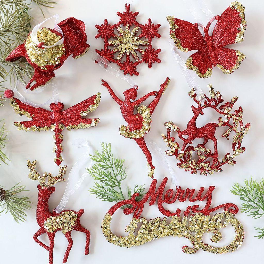 Creative Christmas Tree Snowflake Star Shaped Pendant Holiday Decoration Props For Holiday Decor